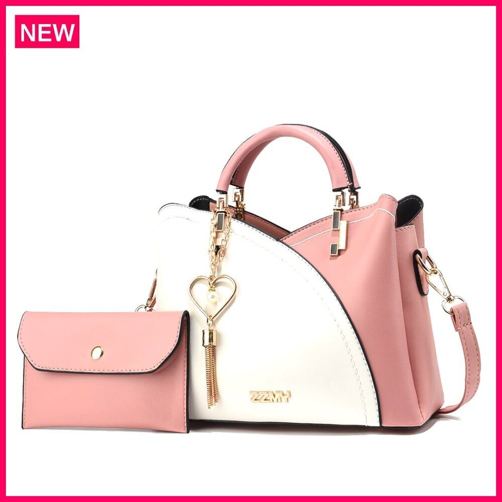 Small PU Leather Satchel Crossbody Shoulder Bag Lightweight 3 Pockets